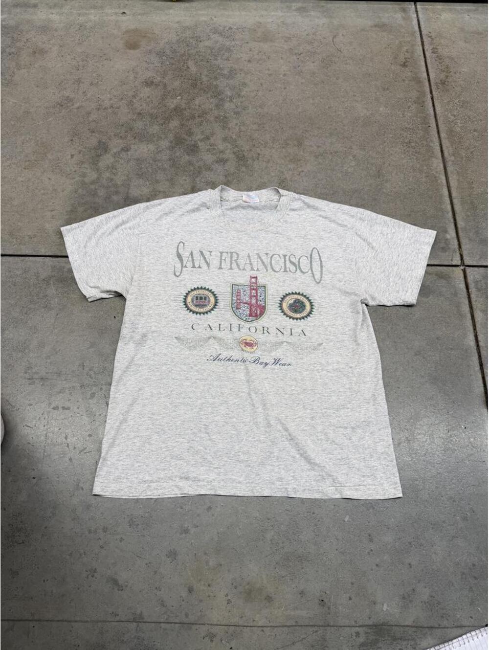 vintage san francisco california grey destination made in usa shirt large